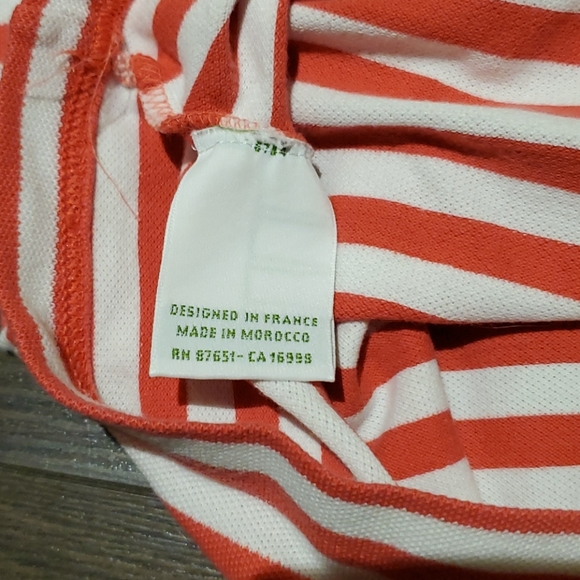 Girl's Lacoste Short Sleeve Striped T-Shirt Pink - Picture 5 of 5